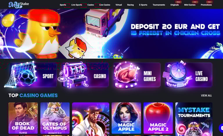 Mystake casino homepage