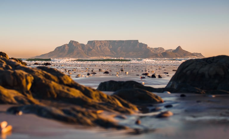 Table Mountain at sunset from Blouberg 
