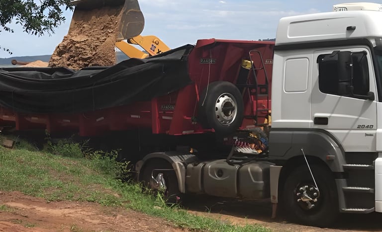 a truck with a large truck behind it