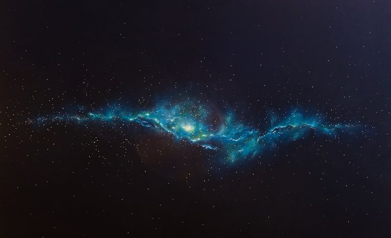space (cosmic) painting. acrylic on canvas