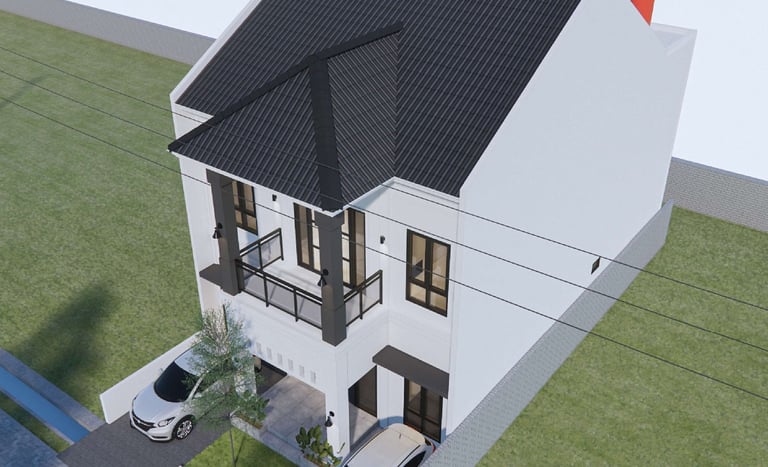 rumah modern 2 lantai