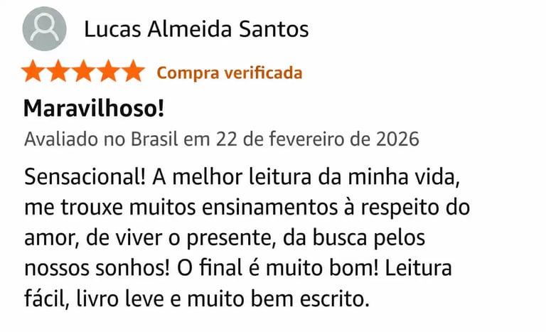 Avaliações - Livro Mate Seus Sonhos - Depoimentos