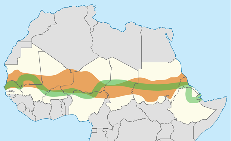 Image of the route of the Great Green Wall in Africa