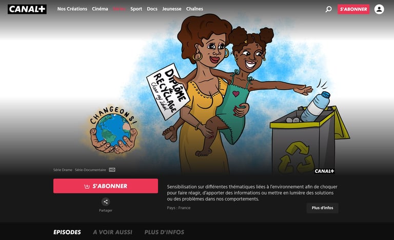 Capture d'écran série CHANGEONS - CANAL+ Caraibes, illustrations digitale 1SO IDENTITE