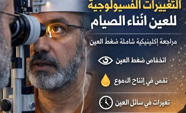 الخلاصة العلمية التغيرات الفسيولوجية للعين أثناء الصيام عادةً ما تكون طفيفة في المرضى المستقرين. ال