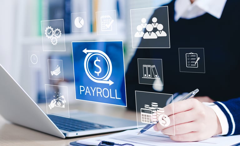 A hightech images of a payroll system