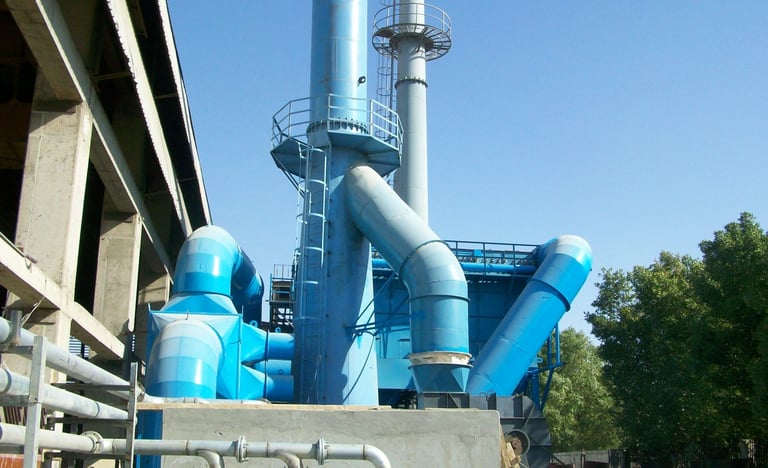 “Industrial steel ducting and structural fabrication at Riyadh Steel Mills project in Saudi Arabia