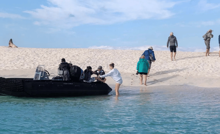 Private zodiac excursion exploring Galapagos coastline during tailor made journey