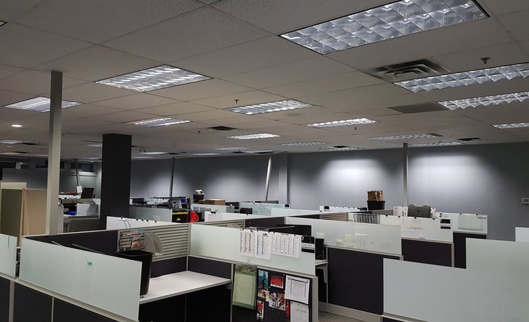 Interior commercial office space wall painting color change