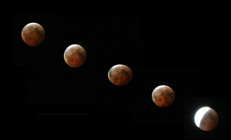 This is a montage of the lunar eclipse on 3/14/23