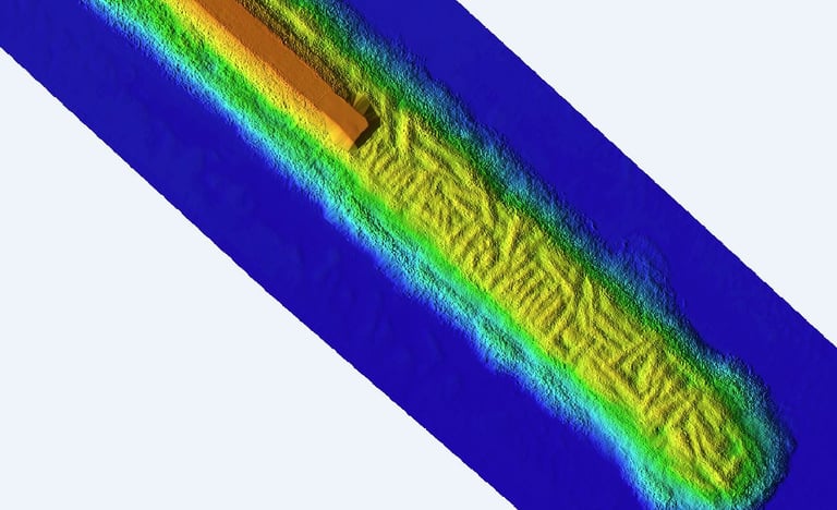 Imagen 3d de vertidos de relleno con ganguil en 