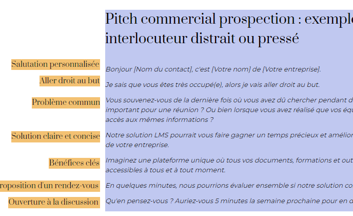 Exemple de pitch commercial percutant