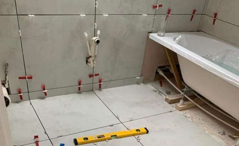 Professional floor tiling service carried out for a customer in Pershore