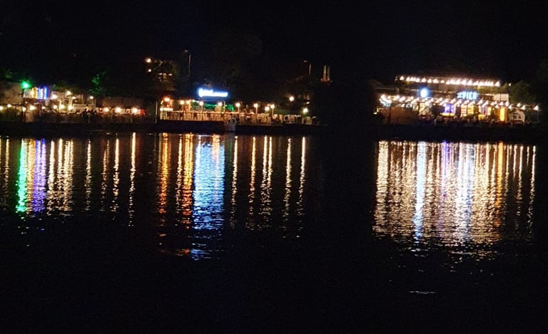 Dalyan river at night time