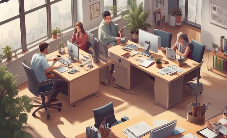 a man and woman standing in a path way