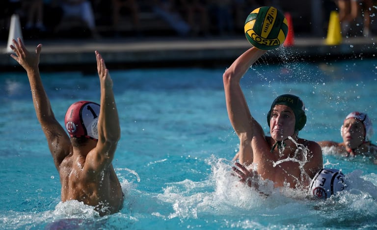 Flynn Guenther Mira Costa Water Polo against PV High School