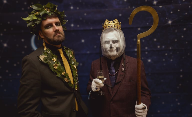Directors James Syrett (left) and James D. Wenn (right) in costume at the Enchanted Winter Ball 2024