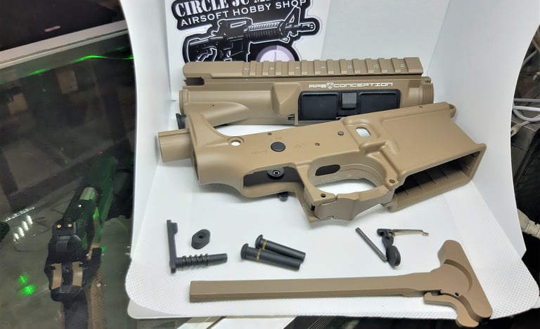 Upper and Lower Receiver with APS Logo Tan