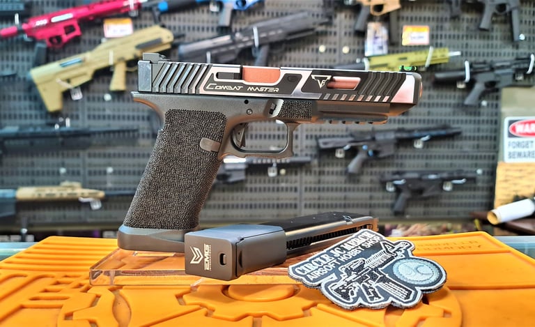 EMG (APS Custom) TTI Combat Master G34 Slide w/ OMEGA Frame CO2 Pistol Black/Silver