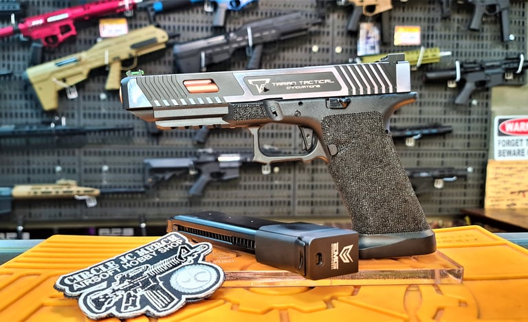 EMG (APS Custom) TTI Combat Master G34 Slide w/ OMEGA Frame CO2 Pistol Black/Silver