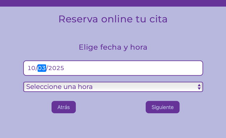 Paso 4. Fecha seleccionada