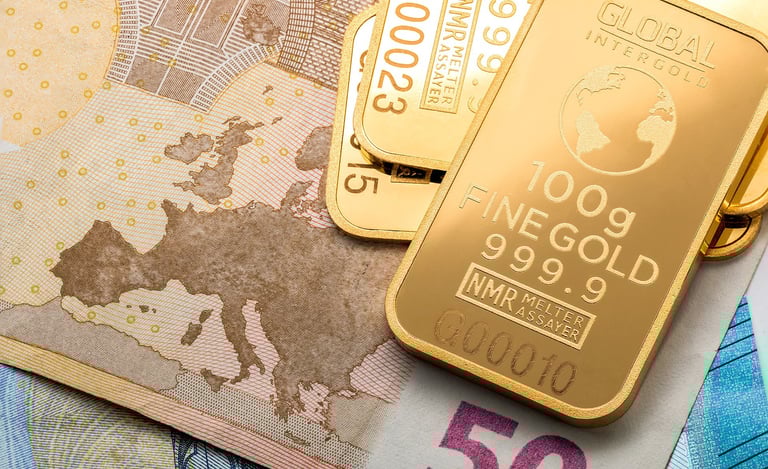 gold layed out showing how a gold ira may protect against inflation