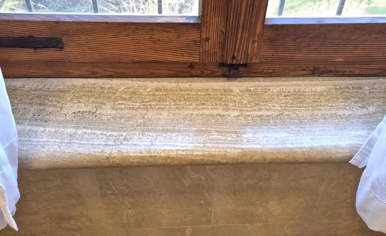 Travertine window sill, luxury Italian natural stone