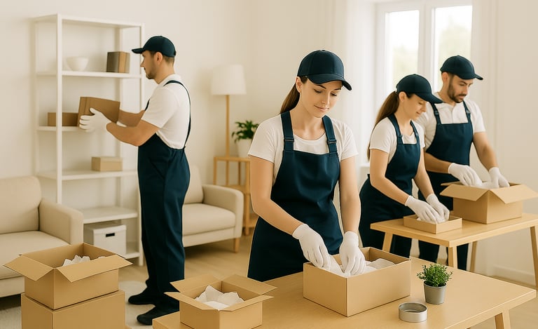 Zespół profesjonalistów starannie pakuje rzeczy przed przeprowadzką w Gdańsku i Trójmieście.