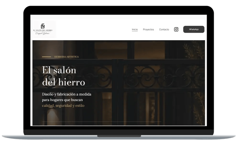 Mockup Sitio web El salón del hierro desktop