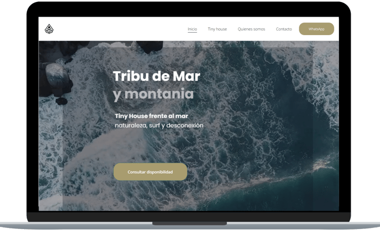 Mockup Sitio web Tribu de mar y montania desktop