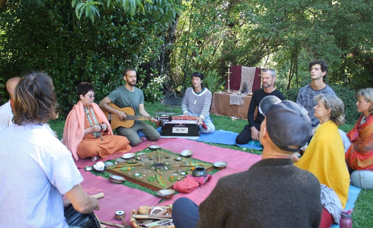 People singing mantras