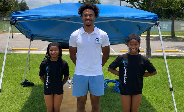 Coach Davien Worrels at youth P1 athlete training session
