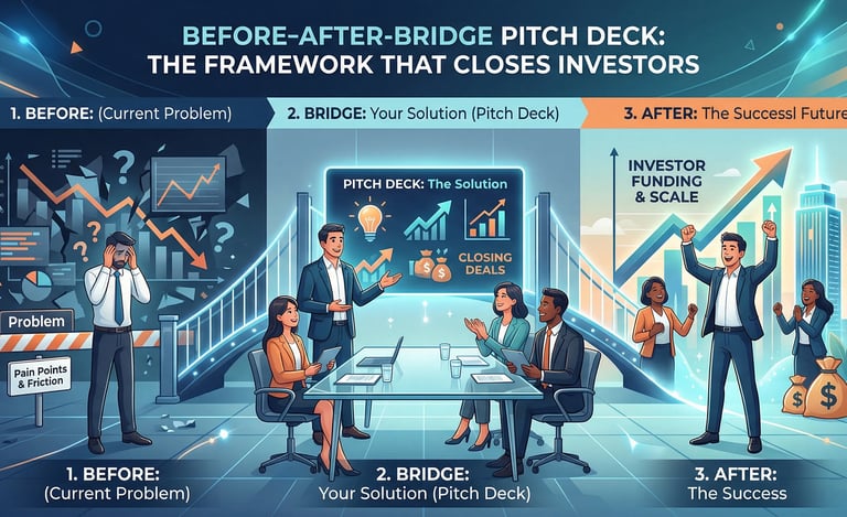 Before After Bridge Pitch Deck: The Framework That Closes Investors