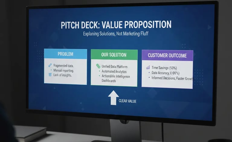 Pitch Deck Value Prop: Explaining Solutions Without Marketing Fluff
