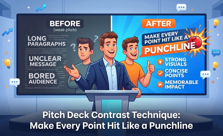 Pitch Deck Contrast Technique: Make Every Point Hit Like a Punchline