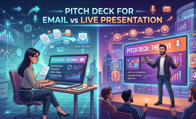 Pitch Deck for Email vs Live Presentation: Key Differences