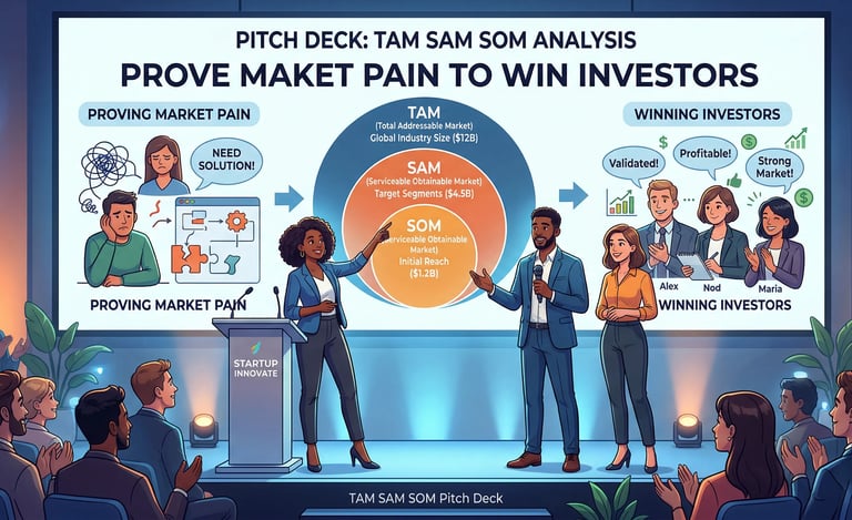 TAM SAM SOM Pitch Deck: Prove Market Pain to Win Investors