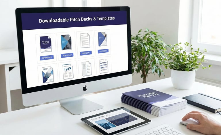 Website for downloadable pitch deck templates and resources
