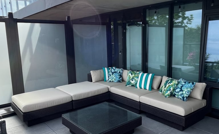 custom outdoor cushions and pillows made for patio set - Toronto Upholstery Studio