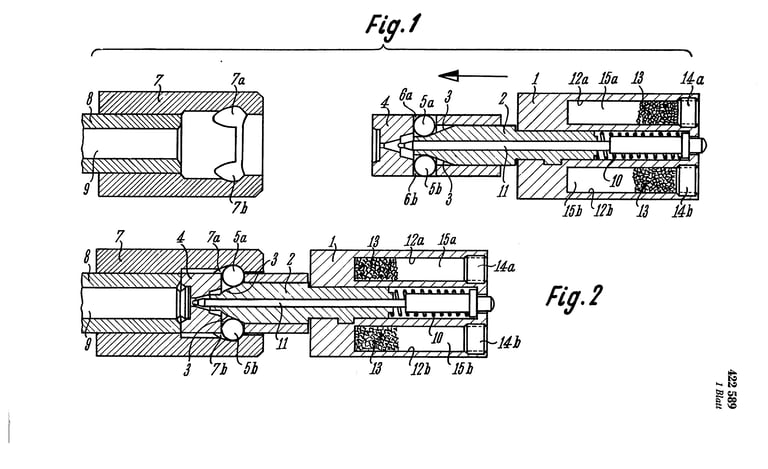 Patentzeichnung des Verschluss der MP5