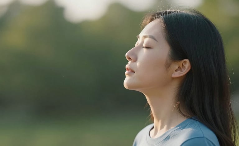 Stanford physiological sigh breathing technique demonstration for rapid stress reduction