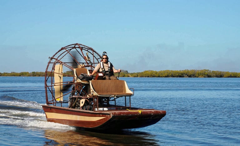 airboat ride on lake 