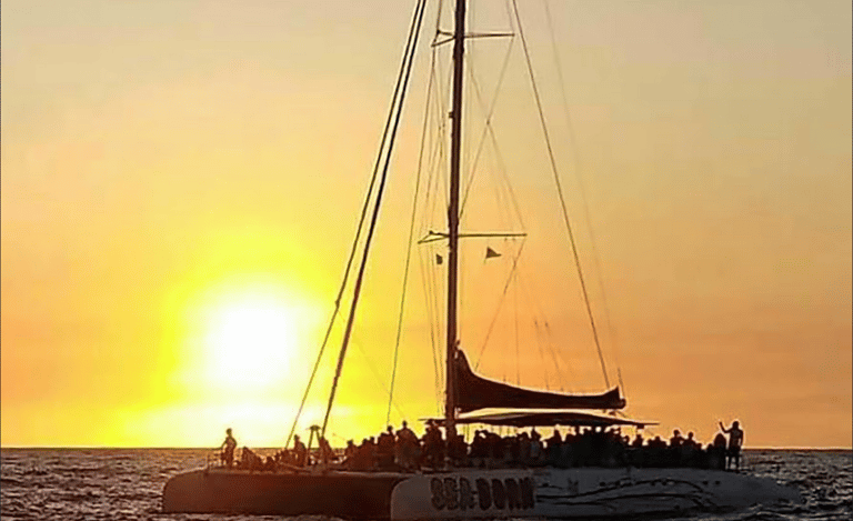 A sunset sailing tour on the SEA-BORN catamaran in Madeira.
