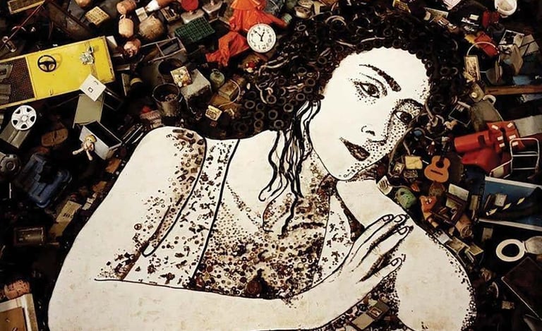 Vik Muniz, que utiliza materiais reciclados para criar obras que desafiam a percepção .