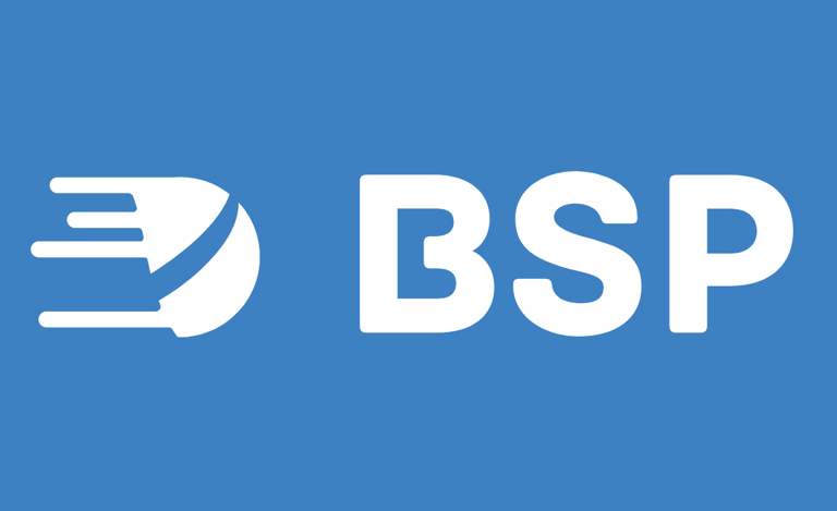 BSP logo with blue background