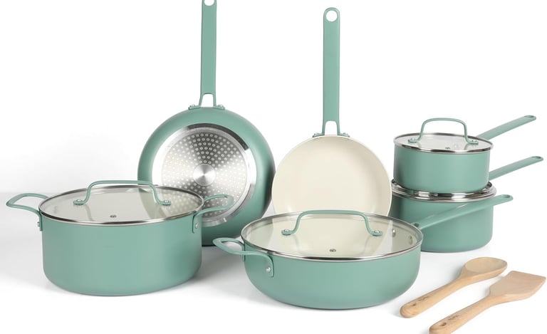 a set of pots and pans 