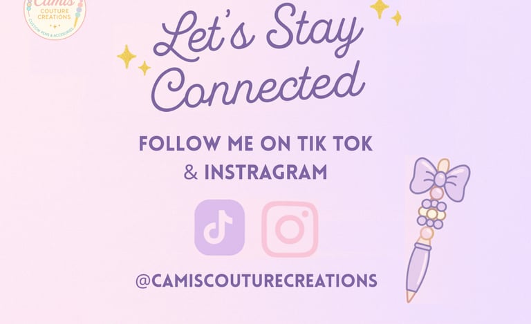 Follow me on my socials to stay connecteed