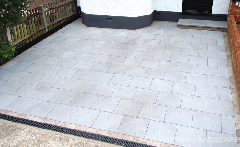 Basic grey slab driveway