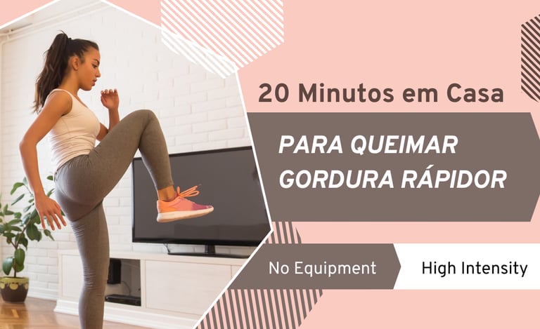 Woman doing high intensity cardio at home to burn fat fast with no equipment workout.