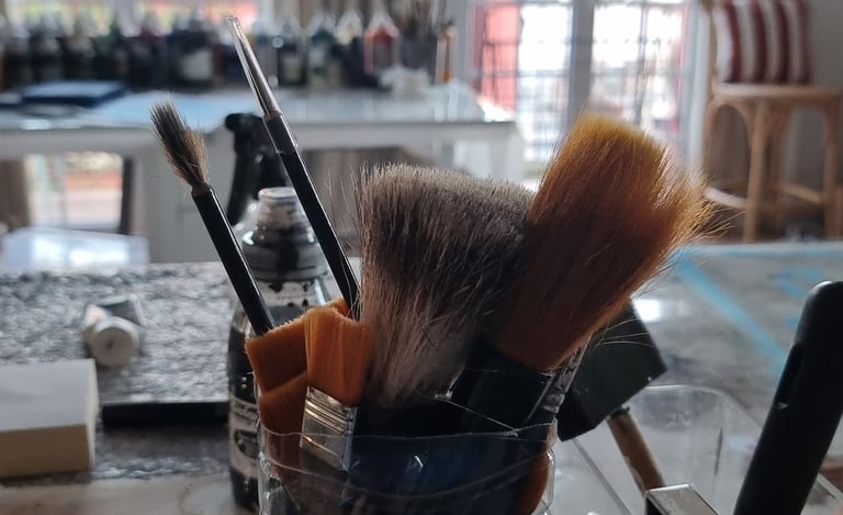 intérieur de l'atelier a port-grimaud